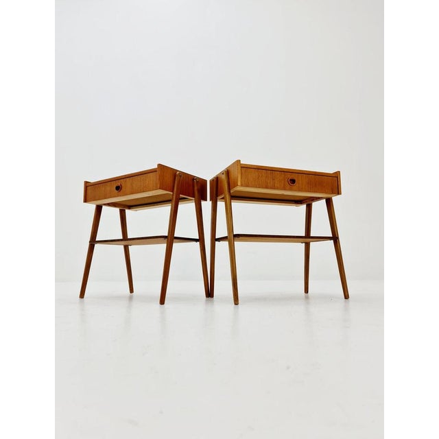 Mid-Century Danish Teak Nightstands, 1960s, Set of 2 For Sale - Image 9 of 12