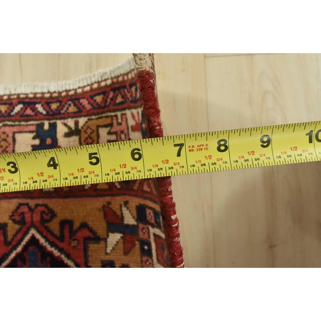 Karajeh Runner 3’3” X 10’9” Blue Wool Semi-Antique Tribal Hand-Knotted Rug For Sale - Image 12 of 14