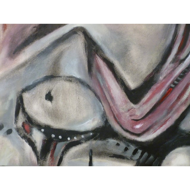 Very large acrylic painting on canvas. Shipped rolled in a tube. Listen to the rhythm. That could be a rose or a glass of...