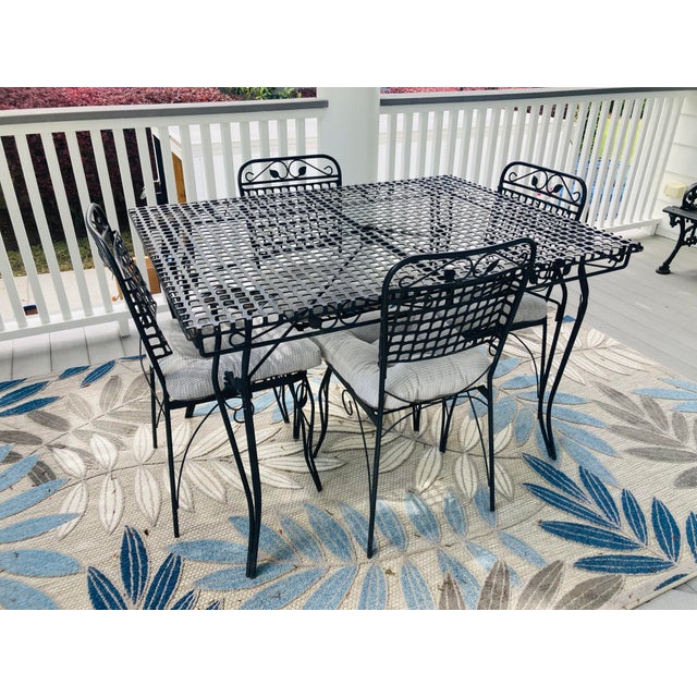 Vintage Iron Patio Dining Set, Set of 5 Pieces Chairish