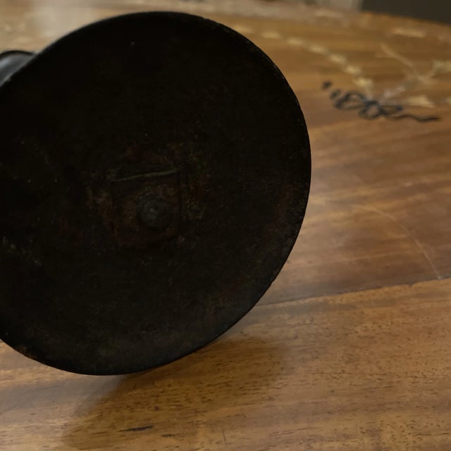 Early 19th Century Early American Hog Scraper Candlestick For Sale - Image 5 of 5