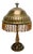 Vintage French Art Nouveau Brass and Wood Desk Lamp, 1920s For Sale