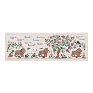 Lion Suzani Wall Hanging, Pastel Pomegranate For Sale