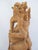 Wood Seated Lord Ganesha Holding Fruit Carved Wood Hindu Deity God Statue on Pedestal For Sale - Image 7 of 13
