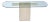 Maitland-Smith Style Brass and Glass Travertine Stone Pedestal Console Table For Sale
