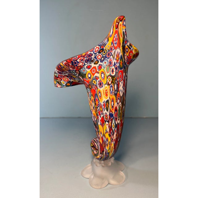 Murano Millefiori Art Glass Cornucopia Vase For Sale In New York - Image 6 of 12