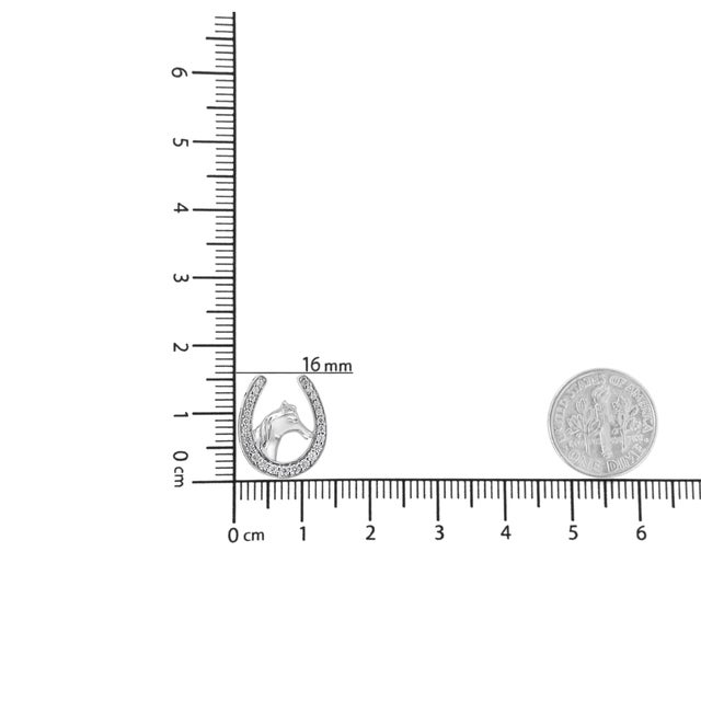 Early 21st Century .925 Sterling Silver 1/4 cttw Diamond U Shape Pendant Necklace For Sale - Image 5 of 5