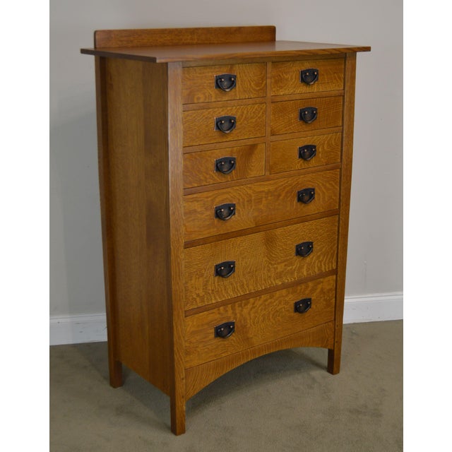 Stickley Mission Collection Oak Nine Drawer Harvey Ellis Tall Chest Chairish