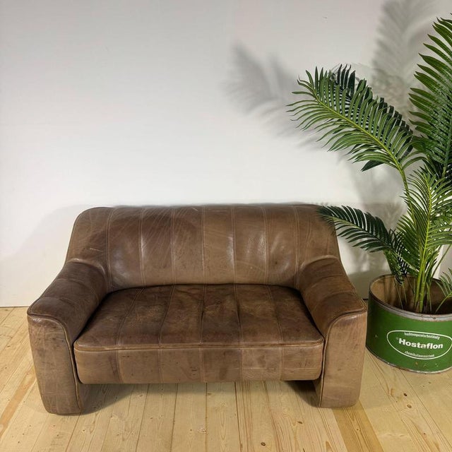 Brown Vintage Swiss DS-44 Sofa in Brown Buffalo Leather from de Sede, 1970s For Sale - Image 8 of 9