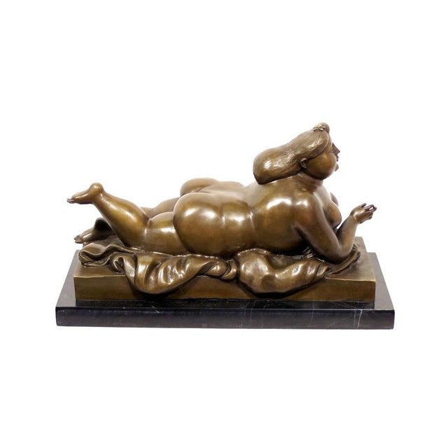 Nude Woman Smoking a Cigarette Sculpture, Bronze For Sale - Image 6 of 9