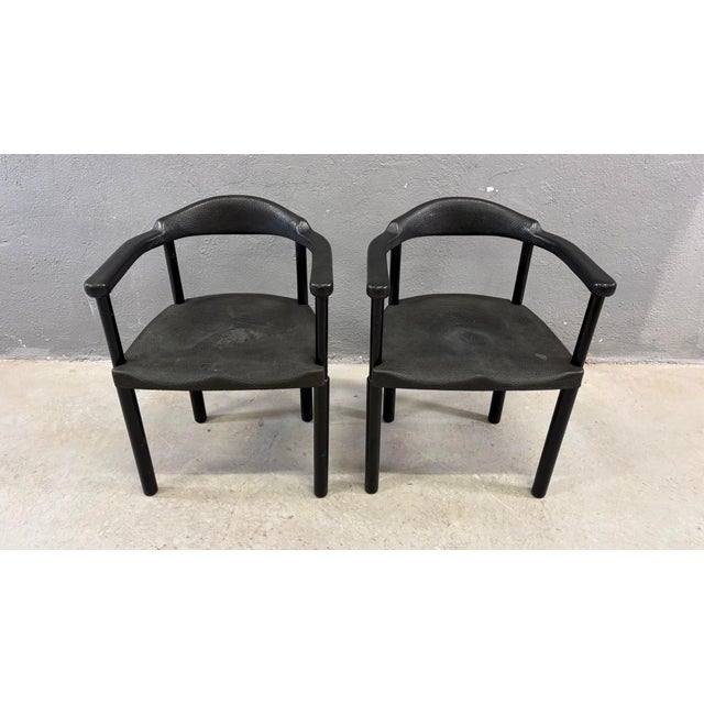 Plastic Postmodern Black Armchairs in Molded Plastic, Europe, 1980s, Set of 2 For Sale - Image 7 of 12