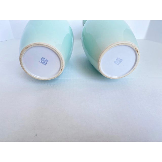 Vintage Celadon Chinese Longquan Vase - a Pair For Sale - Image 10 of 12