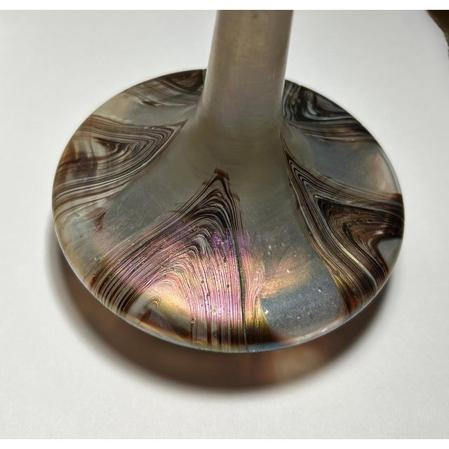 Art Nouveau Iridescent Glass Soliflore Vase, 1900s For Sale - Image 5 of 18