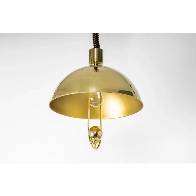 Petite Brass Dome Pendant Light by Florian Schulz, Germany For Sale - Image 3 of 8
