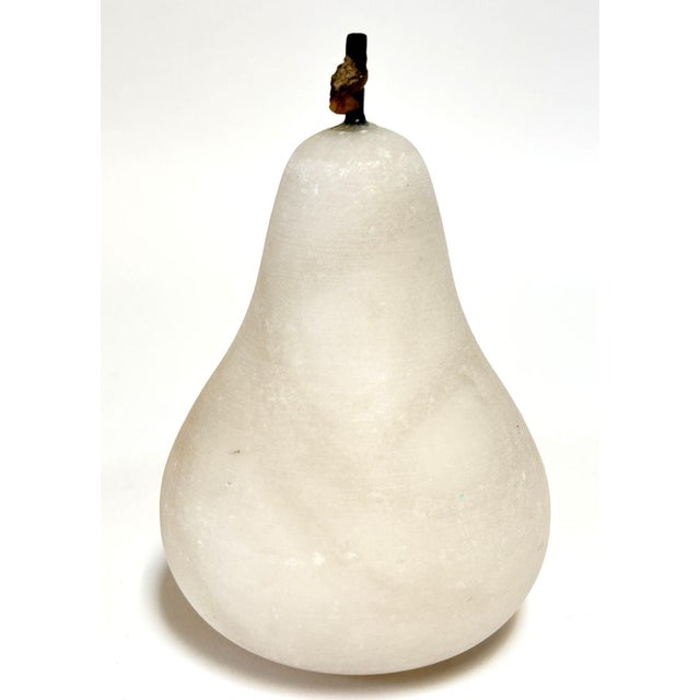 Hand-Carved Alabaster Fruit Sculptures Pear and Apple Collectible 1980s For Sale - Image 9 of 13