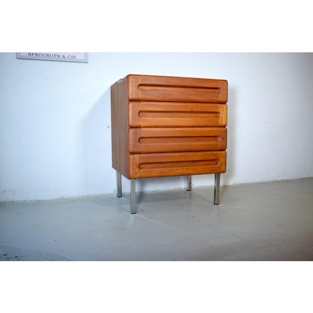 Wood Danish Teak Dresser with Chrome Legs from Kollund Möbler, 1970s For Sale - Image 7 of 7