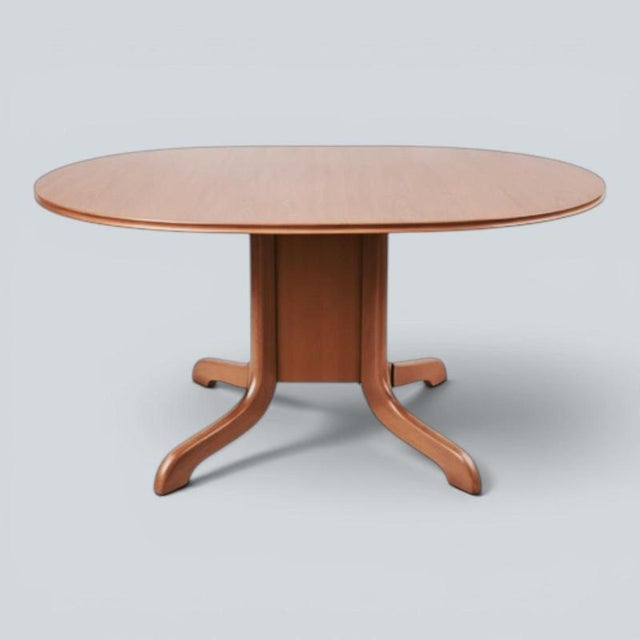 Morris of Glasgow Mid Century Teak Oval Drop Leaf Gateleg Dining Table A beautifully designed mid-century drop leaf dining...
