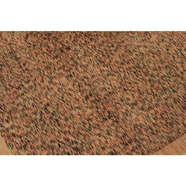 Contemporary Gabbeh Tan/Blue Wool Rug - 3'5'' X 4'9'' For Sale - Image 4 of 10