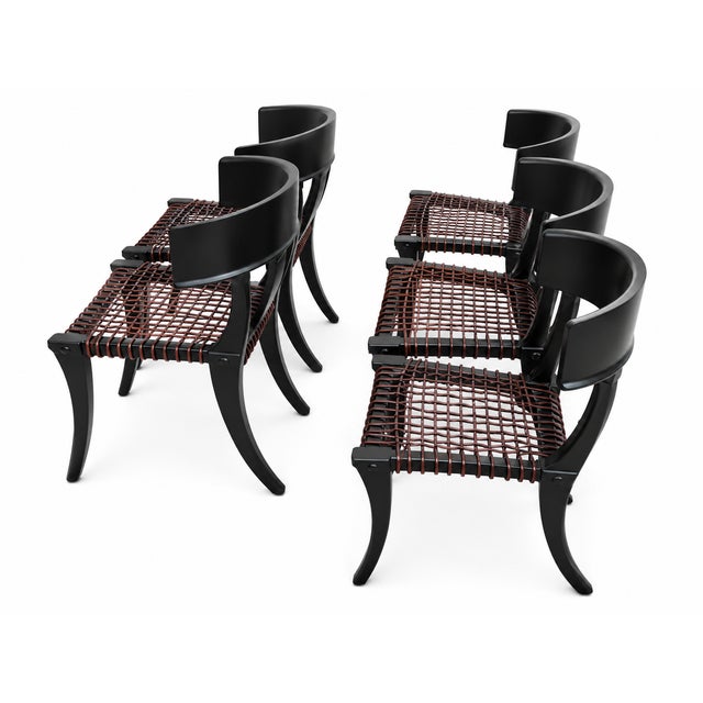 1990s 1980s Vintage Klismos Dining Chairs - Set of 6 For Sale - Image 5 of 7