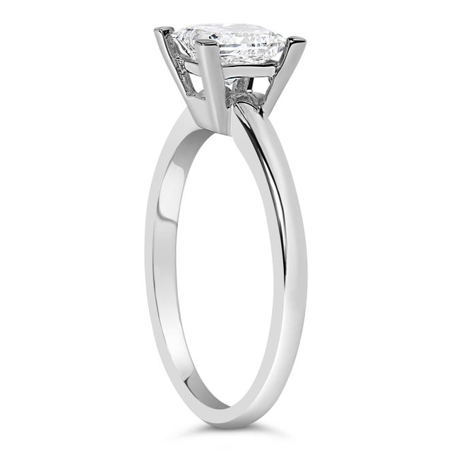 Haus of Brilliance 14K White Gold 1.0 Cttw Princess Lab-Grown Diamond Solitaire Engagement Ring (F-G Color, VS1-VS2 Clarity) - Ring - Size 6 For Sale - Image 4 of 6
