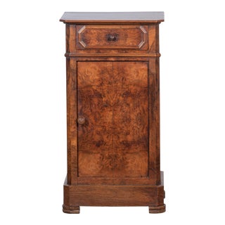 19the Century French Louis Philippe Burl Walnut Veneer Nightstand For Sale