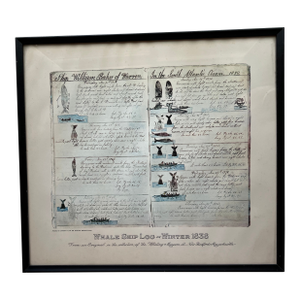 Whale Ship Log~Winter 1838 Framed Print