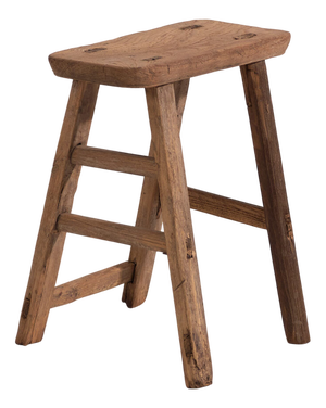 Antique Rectangular Stool in Elm, 1900s