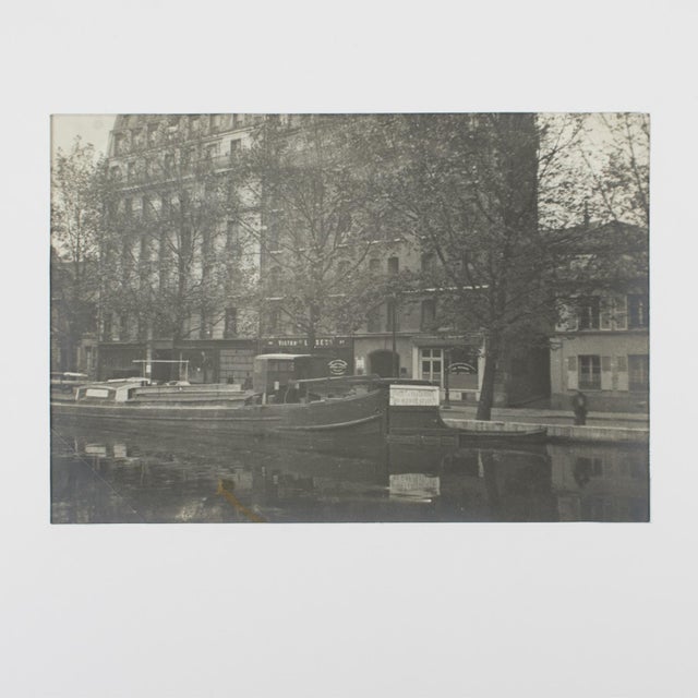 Paris, Circa 1930, Canal St Martin, Silver Gelatin Black and White Photography For Sale - Image 4 of 7
