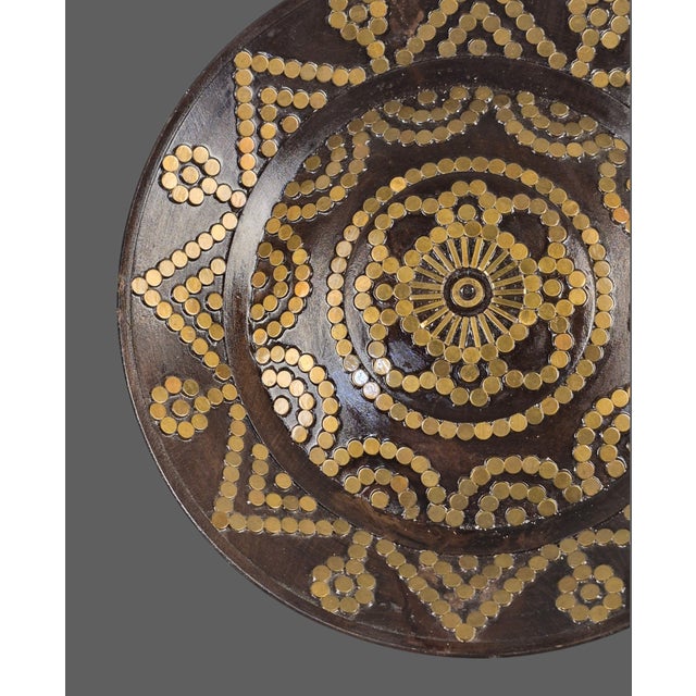 Late 20th Century Polish Folk Art Tatra Mountain Wood With Brass Inlay Decorative Dish For Sale - Image 5 of 10