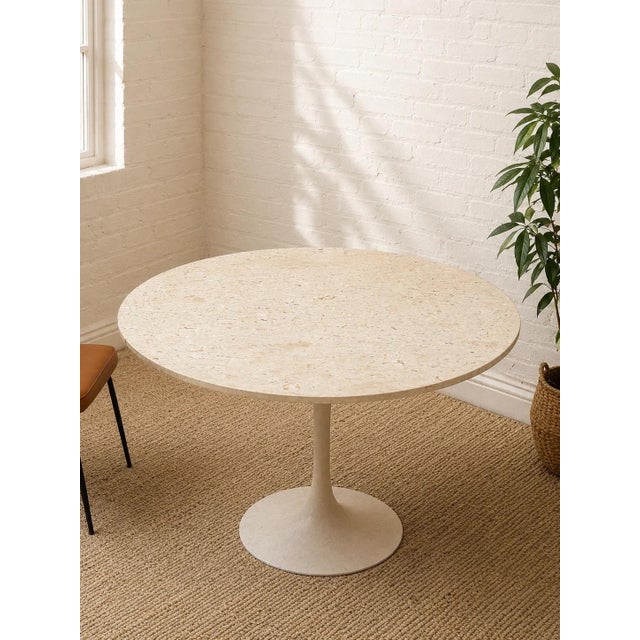 Mid 20th Century Travertine Tulip Dining Table For Sale In Los Angeles - Image 6 of 11