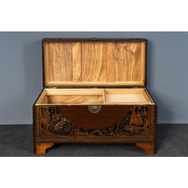 Vintage Asian Chest with Carved Feet For Sale - Image 4 of 18