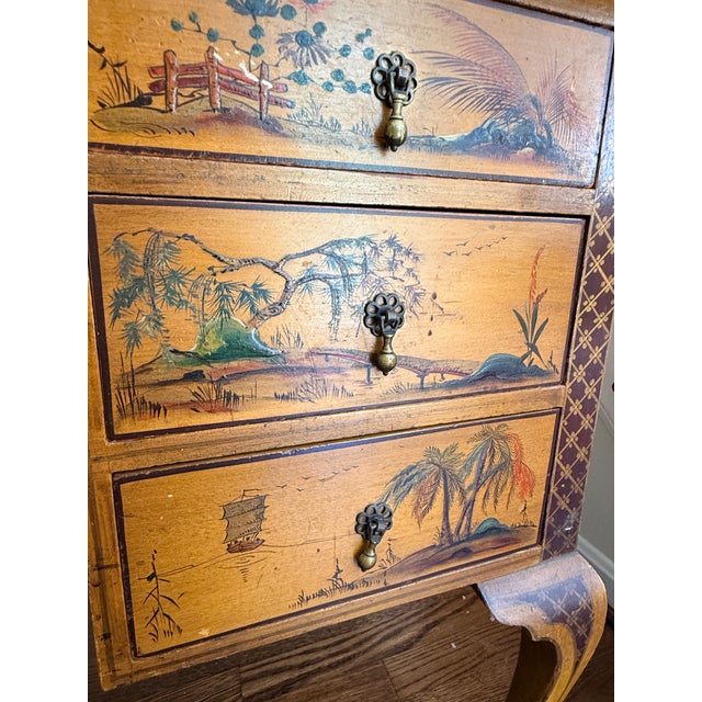 Late 19th Century Antique Hand-Painted Chinoiserie Desk For Sale - Image 5 of 12