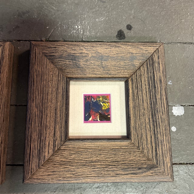 Abstract 3 Original Miniature 70’s Abstract Paintings- Set of Three For Sale - Image 3 of 9