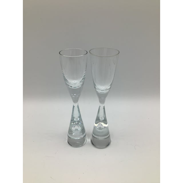 50’s Holmegaard Denmark Princess Teardrop Crystal Cordial Flutes by Bent Severin - Set of 8 For Sale In New York - Image 6 of 9
