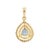 18k Yellow Gold Sapphire Pear Drop Pendant With Double Halo Diamond Setting For Sale In New York - Image 6 of 11