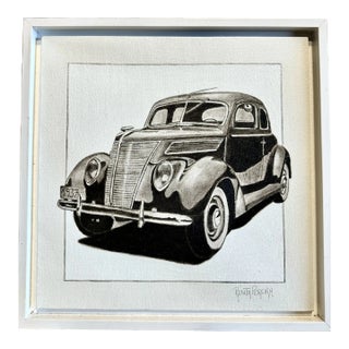 Ford Coupe 1937 - Oil on Canvas For Sale