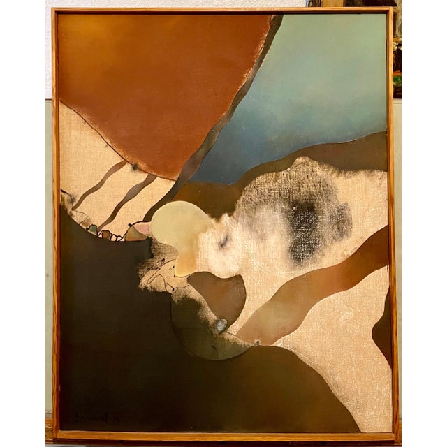 1970s Josep Guinovart Bertrán, Abstract Spanish Catalan Oil Painting Josep Guinovart from Joan Prats Gallery, 1976 For Sale - Image 5 of 16