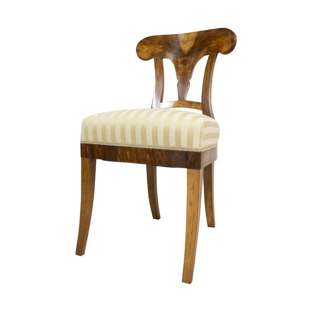 Antique Biedermeier Walnut Dining Chair For Sale - Image 5 of 8