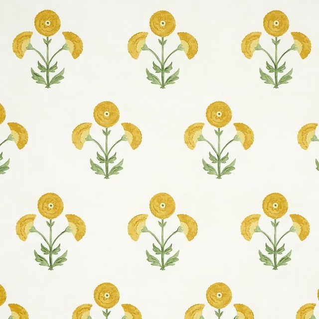Schumacher Saranda Flower Wallpaper in Marigold - 10 Yards For Sale