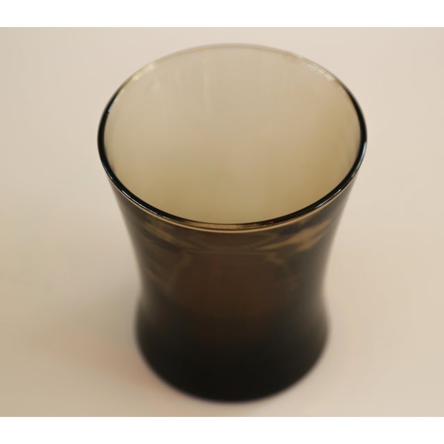 1970s 1970s Anchor Hocking Linden Mocha Glass Flared Lowball – 12oz, Retro Mid-Century Design For Sale - Image 5 of 7