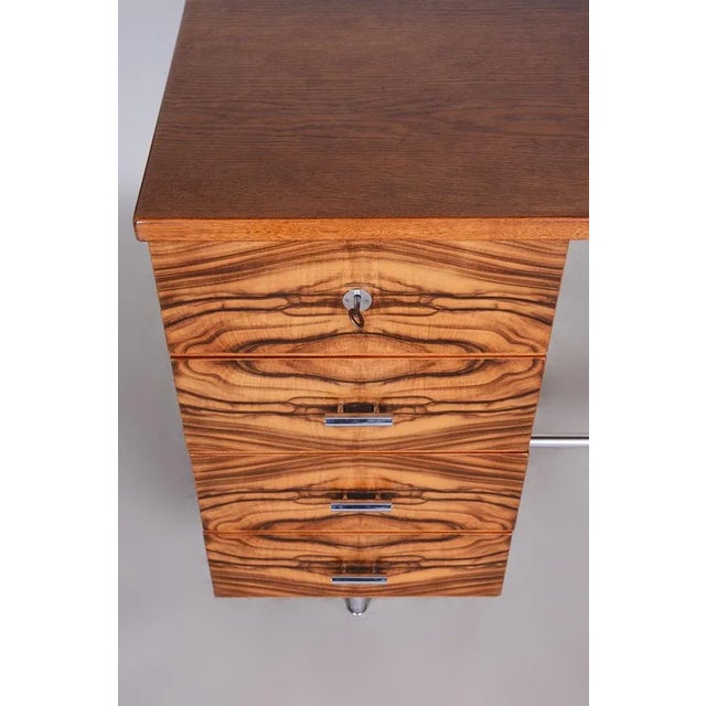 Brown Art Deco Writing Desk by Jindrich Halabala for Up Závody, 1930s For Sale - Image 8 of 13