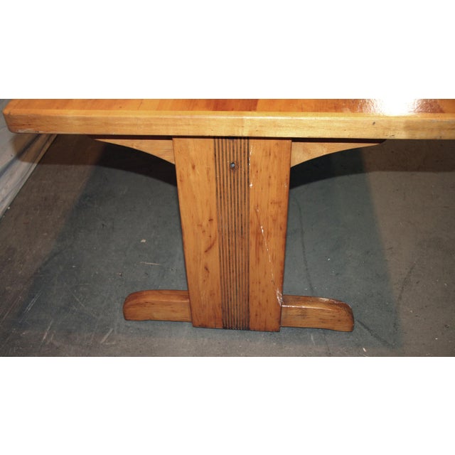 Vintage 5 Ft. Wooden Coffee Table For Sale - Image 4 of 4