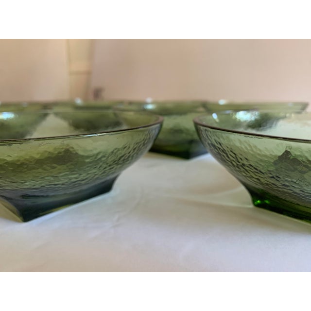 MidCentury Modern Green Glass Dessert Bowls Set of 9 Chairish