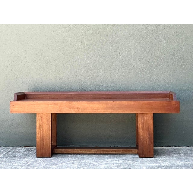 Wood Vintage Plank Wood Coffee Table For Sale - Image 7 of 12