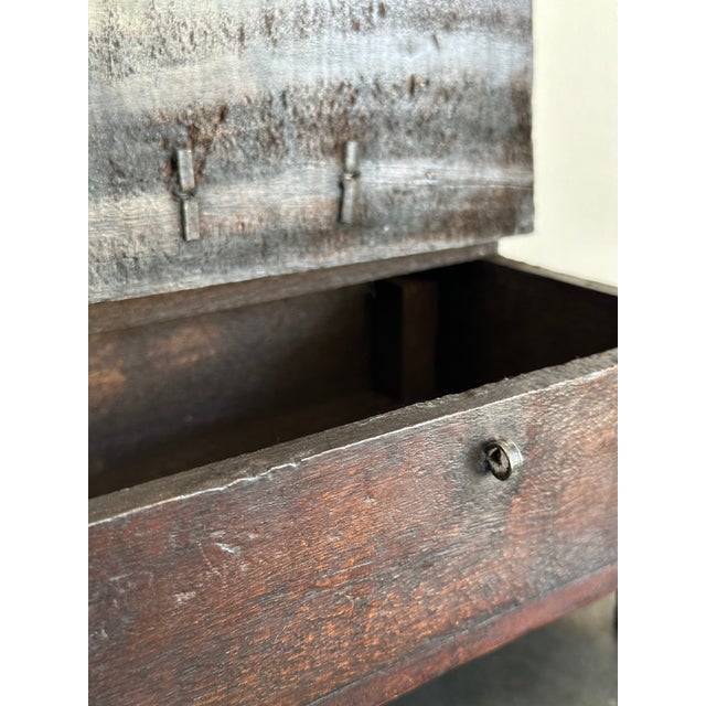 Antique Indian Dowry Chest Document Box on Turned Feet For Sale - Image 9 of 10