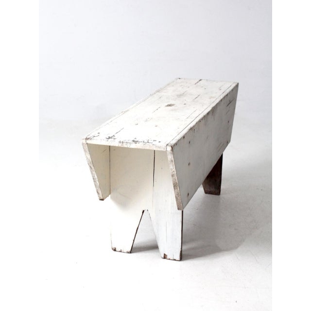 Antique White Farmhouse Bench For Sale - Image 15 of 18