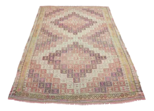 Mid 20th Century Sardes Nomads Embroidery Kilim Rug