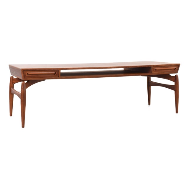 Mid-Century Modern Teak Coffee Table by Johannes Anderen for Trensum Möbelfabrik, 1960s For Sale