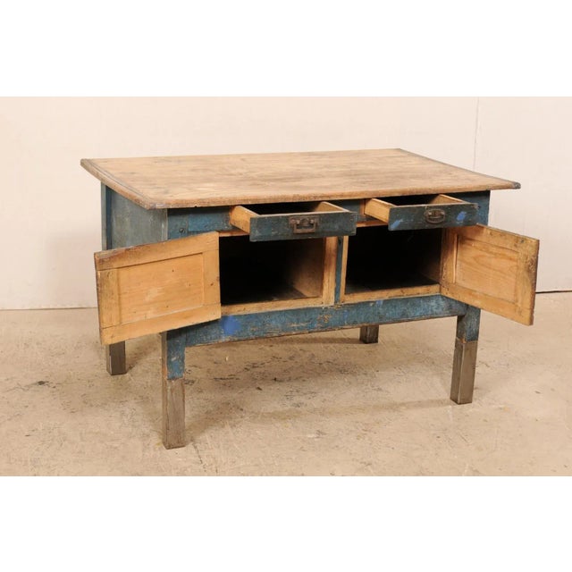 Tan 19th Century European Table Top Cabinet with Great Storage For Sale - Image 8 of 11