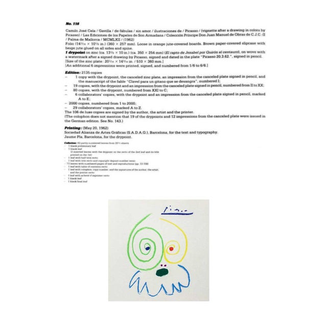 Pablo Picasso "El Guerrero Cansado” Limtied Edition Print For Sale In Atlanta - Image 6 of 8